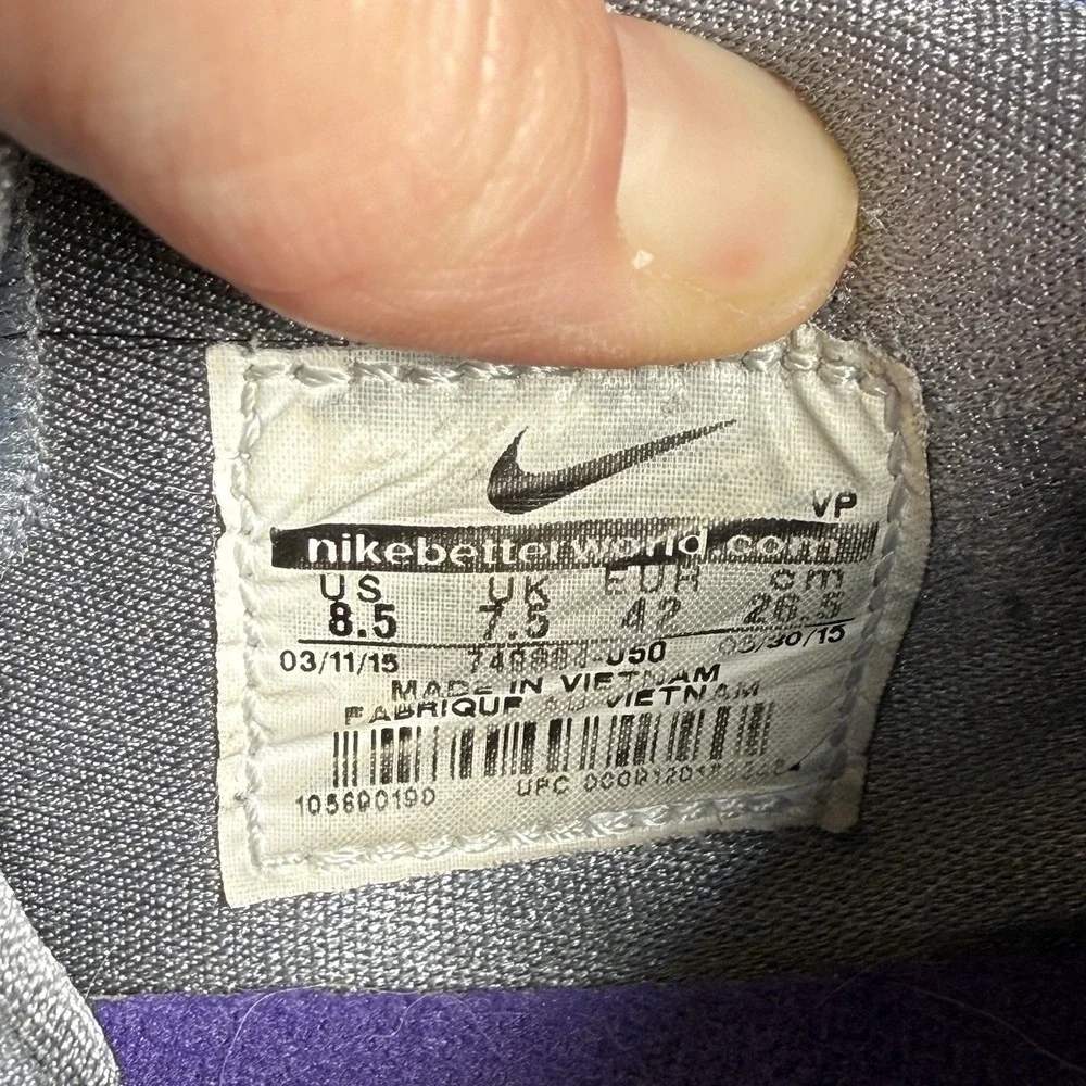 Nike Kobe Zoom Venomenon 5 Size 8.5 Gray Purple Basketball Sneakers 749884-050‎